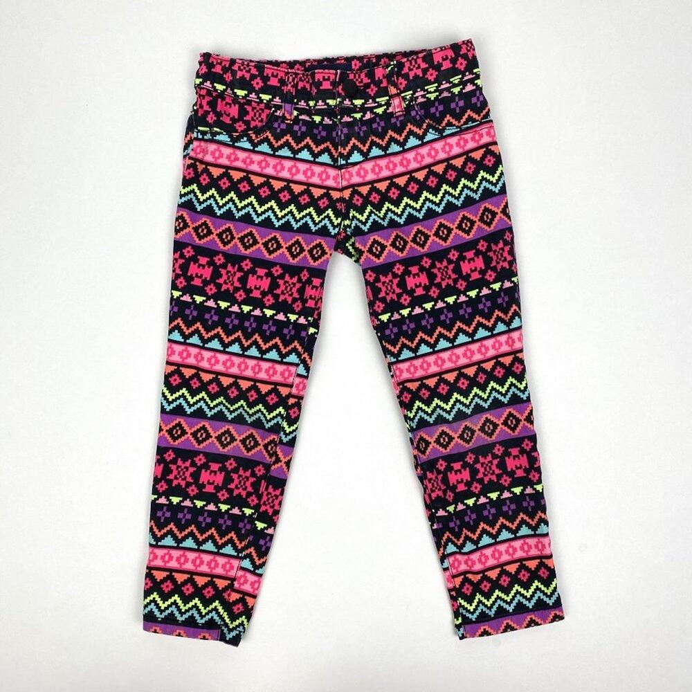 The Children’s Place Black Pink Neon Geometric Pants 5T